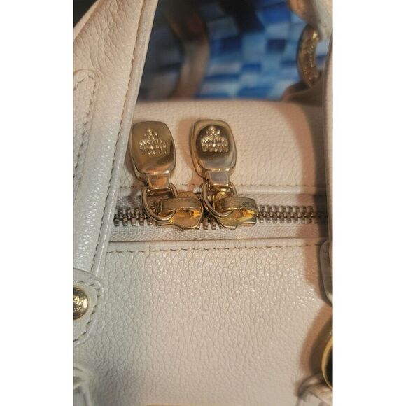 MCM - Creamy White Pebbled Leather Mini Boston w/ Gold Hardware - Picture 8 of 12